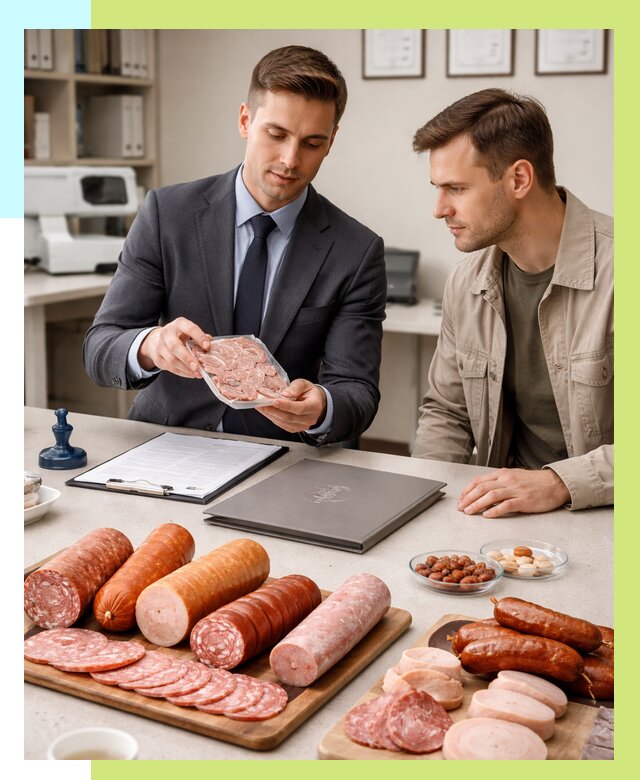 Сертификация колбасных изделий в Миассе от 7628 р. | Алешин-Мсс